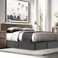 Clara Clark Pleated Bed Skirts 14" Drop Egyptian Solid Bed Skirt - Gray/Queen