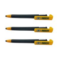 3-in-1 NBA, NFL and NCAA Licensed Stylus/Pen/Phone Stand - 3 Pack (Green Bay Packers)
