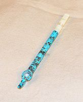 Aluminum Medwakh – Turquois with Splash Design (AL061B)