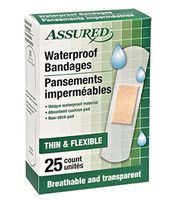Assured Waterproof Bandages, 25-ct. Pack - Thin And Flexible - Breathable And Transparent