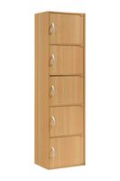HODEDAH IMPORT 5-Shelf Bookcase Cabinet, Beech