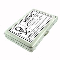 Perfection In Style Metal Cigarette Case with Built in Lighter Vintage Halloween Design 022