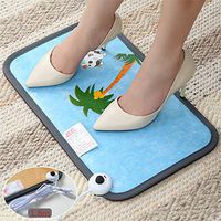 Foot Warming Heater Fast-Heating Heating Foot Pad Mat, Foot Warmer Pad Warm Pad Foot Switch Design for Under Desks and More,Blue,S