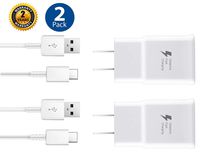 Adaptive Fast Charger Kit,LaoFas Quick Charge USB Wall Charger for Samsung Galaxy S10/S9/S8/S8 Plus/Note8/9{2 Type-C Cables + 2 Wall Chargers}Charge up to 50% faster