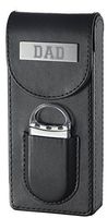 Personalized Caldwell Black Leather Cigar Case with Cigar Cutter - Fathers Day with Dad Engraving