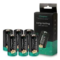 [Upgraded] Enegitech CR123A 3V Lithium Non-Rechargeable Batteries 1600mAh 6 Packs for Ring Security System Door Window Alarm Contact Flood Sensor Motion Detector Flashlight Laser Pointer Doorbell
