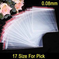 100pcs/pack Jewelry Ziplock Zip Zipped Lock Reclosable Plastic Poly Clear Bags 0.08mm (External Size 14cm x 20cm)