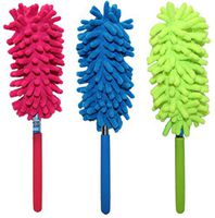 Set of 3 Telescope Microfiber Dusters! Extends to 24" - 3 Assorted Bright and Beautiful Colors - Easily Remove Microfiber for Hand Washing! Quality Microfiber Duster Perfect for Home or Office!