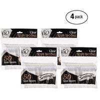 [200 Count] Settings Plastic Clear Soup Spoons, Heavyweight Disposable Cutlery, Great For Home, Office, School, Party, Picnics, Restaurant, Take-out Fast Food, Outdoor Events, Or Every Day Use, 4 Bags
