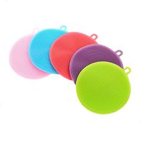 NUOMI Silicone Dish Sponge Washing Brush Scrubber 5 Pack Household Cleaning Sponges Brushes