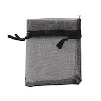 Yardwe Organza Gift Bags Drawstring Candy Pouches for Birthday Wedding Party 50Pcs (Black)