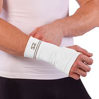 Zensah Compression Wrist Sleeve, White, Large
