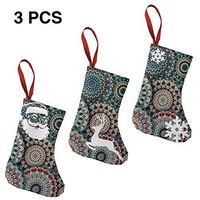 Christmas Stockings Decoration Vector Boho Chic Flower Designer for Funny Xmas Party