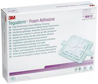 3M Tegaderm High Performance Foam Adhesive Dressing 90612 ,Square (Pack of 40)