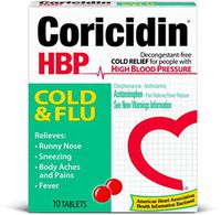 Coricidin HBP Cold & Flu Tablets, 10 ea (Pack of 3)
