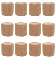 Cherish tea 12 Pack Self Adhesive Elastic Bandage Wrap Stretch Self-Adherent Tape for First Aid, Sports, Wrist, Ankle (2 Inches x 5 Yards Each,Skin Color)