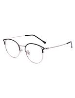 Sirain Blue Light Blocking Glasses Elegant Retro Eyeglasses Frame Anti Blue Ray Computer Game Glasses(non prescription) (Black-Silver)