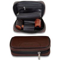 Pipe Bag, PU Leather Tobacco Pipe Accessories Pouch Holder 2 Pipes, Brown