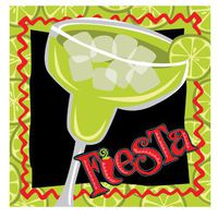 Caliente Fiesta Margarita 3-Ply Beverage Napkins 16 per Pack