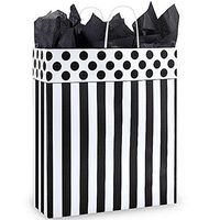 NW Domino Alley Paper Shopping Bags - Queen Size - 16 x 6 x 19in. - Pack of 100