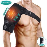 Chanmeen Shoulder Vibration Massage Heating Brace, Shoulder Heat Therapy Wrap with 3 Vibration and Temperature Setting for Pain Relief, Frozen Shoulder, Bursitis, Dislocated, Tendonitis, AC Joints, L
