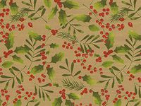 Pack of 1, Winter Greens 24" x 417' Half Ream Roll Gift Wrap for Holiday, Party, Kids' Birthday, Wedding & Special Occasion Packaging
