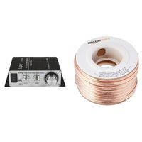 Lepy Amplifiers Audio Component Amplifier, Black (LP-2020A Class-D) & AmazonBasics 16-gauge Speaker Wire - 50 Feet