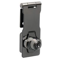 Alise 4-Inch Clasp Keyed Hasp Latch Lock Safety Gate Latches,Without Padlock,Black