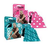 KT Tape PRO Precut 40-Strip Synthetic Kinesiology Tape Two-Roll Bundle - AQUADUCT & Pink Polka Dots