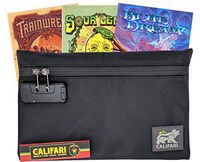 Califari Smell Proof Bag & Rolling Papers with Mystery Strain Art Postcard | Waterproof Carbon Lined Stash Bag with Combination Lock | Ideal Smell Proof Container Pipes, Cartridges, etc