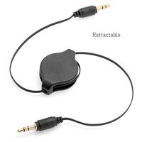 AUX Cable 3.5mm Retractable Audio Cable Male to Male/Auxiliary Cable/Aux Cord for Car Stereos, iPod, iPhone, Beats, Computer, Speaker, MP3 Players