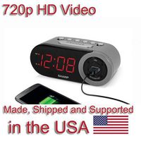 SecureGuard HD 720p Alarm Clock Spy Camera Covert Hidden Nanny Camera Spy Gadget