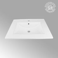Bathroom Drop In Sink Square White Self-Rimming Grade A Vitreous China With Single Faucet Hole And Overflow Renovators Supply Manufacturing