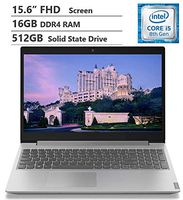 Lenovo Ideapad L340 15.6" FHD TN Anti-Glare LCD Laptop, Intel Core i5-8265U Processor up to 3.9GHz, 16GB RAM, 512GB Solid State Drive, HDMI, USB 3.0x2. USB 3.0 Type C x1, DVD, Windows 10, Gray/Silver