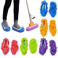 Lazy Mopping Slippers Unisex Washable Dust Mop Slippers Shoes Microfiber Cleaning House Mop Slippers Multifultional Floor Cleaning Shoes Cover for House Kitchen Office （5 Pairs (10 Pieces)