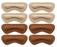 Heel Pads Grips Liners Inserts for Shoes Too Big,Shoe Filler Improved Shoe Fit and Comfort,Prevent Blisters, 4 Pair Unisex (Beige/Brown, Thick)