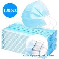 100Pcs Disposable 3-Layer Masks, Comfortable Civilian Protective Masks Anti Saliva Isolation， Anti Cough Cross Infection Block Dust Facial Cover