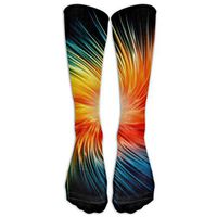 Colorful Abstract Feather Athletic Tube Stockings Women's Men's Classics Knee High Socks Sport Long Sock One Size