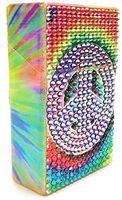 Eclipse Rhinestone Studded Fun Designs Crushproof Plastic Cigarette Case, Kings - Choose Your Own Style! (Peace Sign)