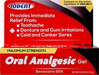 Iodent Maximum Strenght Oral Analgesic Gel Relieft Toothach Denture Gum Irritations Cold Canker Sores 0.42oz