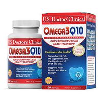 U.S. Doctors' Clinical Omega 3Q10 Heart Health, Blood Pressure Support Supplement with Omega 3 Fish Oil, Coenzyme Q10, and Healthy Heart Vitamins (Packaging May Vary) [1 Month Supply – 60 Softgels]