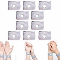 LONG7INES 10Pcs Grey Anti Nausea Acupressure Wristbands - Morning Sickness Pregnancy Sickness Motion Sickness Sea Sickness Travel Sickness Natural Motion Sickness, Ideal for Travel Pregnancy Gift
