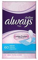 Always Dailies Liners Thin Regular 60 Count (6 Pack)