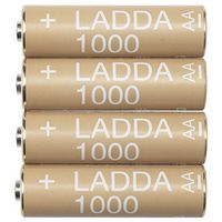 IKEA LADDA AA 1000 mAH Ni-MH Pre-Charged Rechargeable Batteries (Made in Japan)