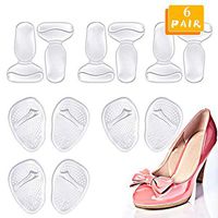 Heel Slippage Grips and Metatarsal Pads for Women Foot Pain Relief, Heel Grips, High Heel Cushion, One Size fits All (Clear)