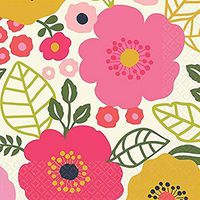 Amscan 501735 Spring Coral Floral Beverage Napkins, Standard, Multicolor