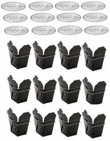 12 Black Party Favors Elegant Chinese Take-out Box 1pint with 12 Gift Seals