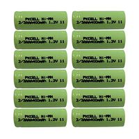 2/3AAA 400mah NiMH Rechargeable Battery with Flat Top (12)