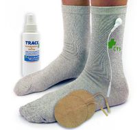 Premium Conductive Socks Pair Package for TENS Pain Treatment, Earthing, Tarsal Tunnel, Inflammation, Arthritis, Nerve and Joint Pain Electrotherapy (1 Pair - Silver Thread – One Size Fits Most)