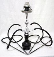 4 Hose Hookah Shisha Pipe - THE ONYX Black 22" Sheesha Narghile Party Smoking...
